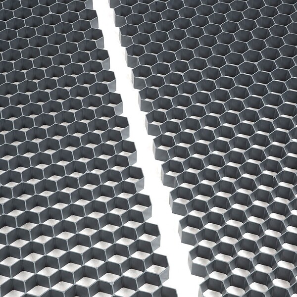 RINNO - Palette de 24 Stabilisateurs de graviers doubles (46,08 m²) - 120 X 160 X 4 cm - Blanc - EASYSTAB - large