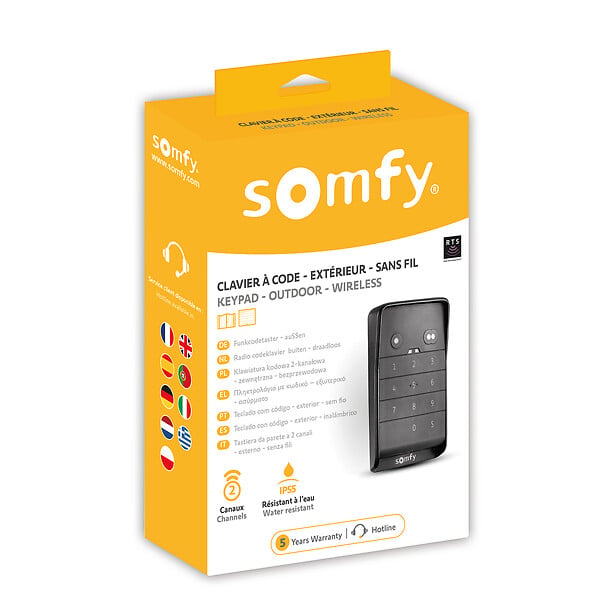 SOMFY - Somfy 1870916 - Clavier à code Somfy 2 RTS, pour portail et garage - large