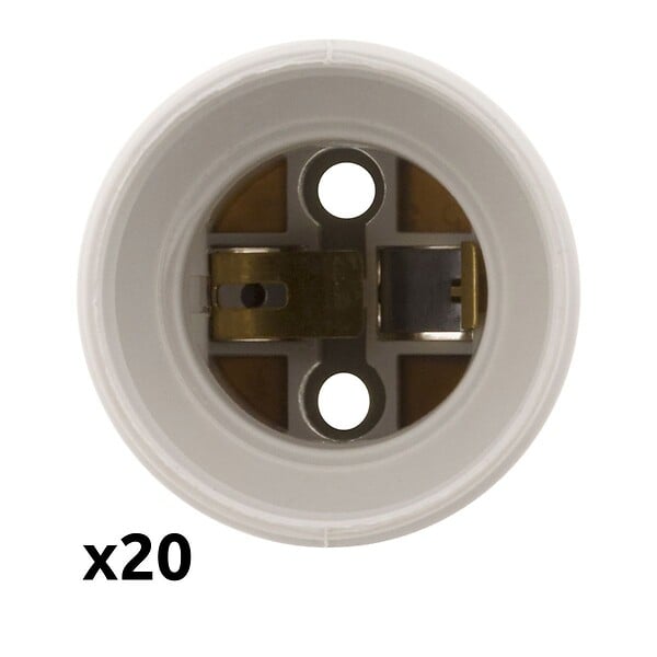 ZENITECH - Lot de 20 douilles de chantier E27 - Blanc - Zenitech - large