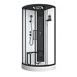 AURLANE - Cabine de douche 1/4 de cercle 95x95x218 cm - Fonction HAMMAM, Jets Hydromassants, Led et Bluetooth - vignette