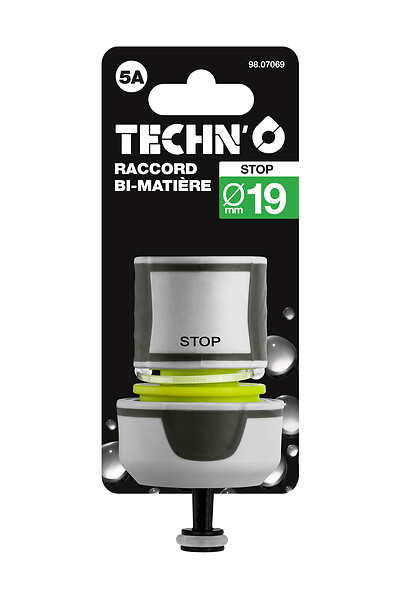 TECHNO - Raccord stop D19mm bi-mat TECHNO - large