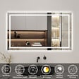 AICA SANITAIRE - LED miroir lumineux 3 couleurs tactile + anti-buée + dimmable + mémoire 120x70cm miroir salle de bain - vignette