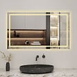 AICA SANITAIRE - LED miroir lumineux 3 couleurs tactile + anti-buée + dimmable + mémoire 120x70cm miroir salle de bain - vignette