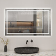 AICA SANITAIRE - LED miroir lumineux 3 couleurs tactile + anti-buée + dimmable + mémoire 120x70cm miroir salle de bain - vignette