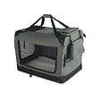 VOUNOT - Sac transport pliable chien chat caisse cage portable 50x35x36cm gris - vignette