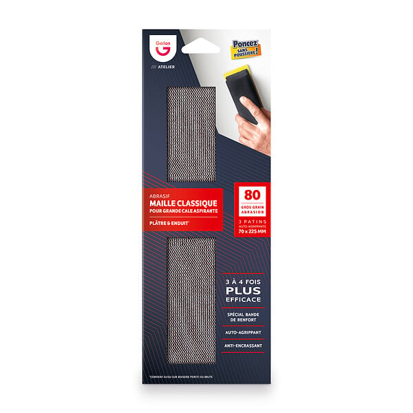 GERLON - 3 recharges maille classic 70x225 mm grain 80 - large