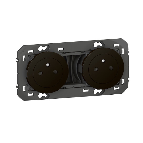 LEGRAND - Double prise de courant 2P+T Surface dooxie 16A précâblées noir - large