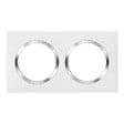 LEGRAND - Plaque carrée dooxie 2 postes finition blanc avec bague effet chrome - vignette