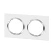 LEGRAND - Plaque carrée dooxie 2 postes finition blanc avec bague effet chrome - vignette