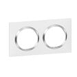 LEGRAND - Plaque carrée dooxie 2 postes finition blanc avec bague effet chrome - vignette