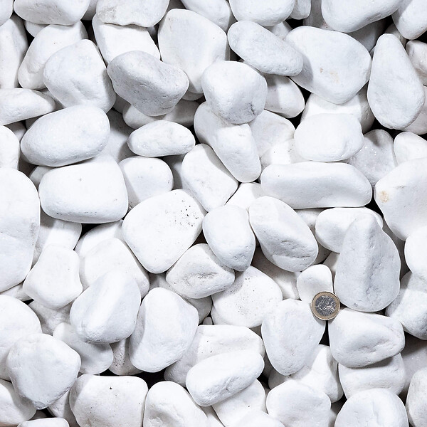 RO'MA NATURE - Galet Blanc Pur 40-60 mm - Lot de 15 sacs de 20 kg (3 m²) - large