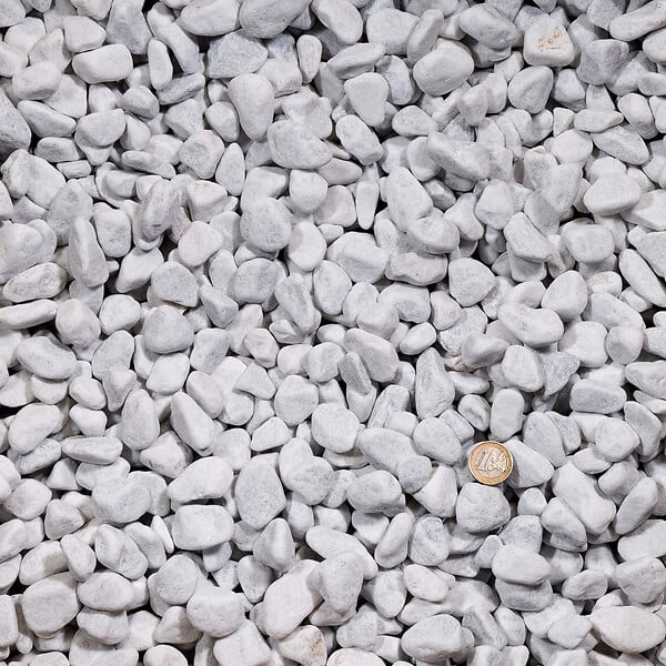 RO'MA NATURE - Galet Marbre Blanc Carrare 15-25 mm - Lot de 30 sacs de 20 kg (9 m²) - large