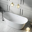STANO - Baignoire îlot design ovale PALMA blanche 170 cm Brillant - vignette