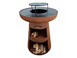 PURLINE - Barbecue rond avec plaque d'acier ronde et grille - vignette
