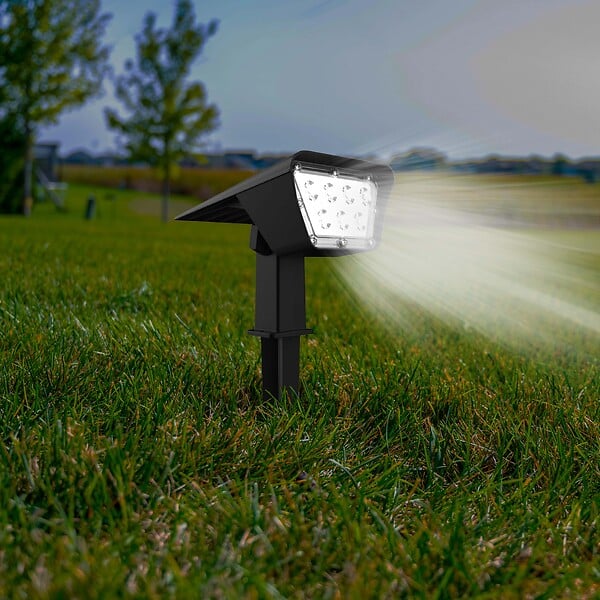 LUMI JARDIN - 2 Spots solaires projecteurs CURTIS 200LM - large