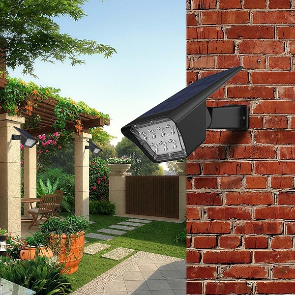 LUMI JARDIN - 2 Spots solaires projecteurs CURTIS 200LM - large