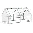 OUTSUNNY - Serre de jardin tunnel 2,5L x 1l x 0,8H m grande porte zippée bâche PVC transparent métal époxy vert - vignette