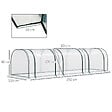 OUTSUNNY - Serre de jardin tunnel 3,5L x 1l x 0,8H m 3 portes zippées bâche PVC transparent métal époxy vert - vignette