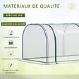 OUTSUNNY - Serre de jardin tunnel 3,5L x 1l x 0,8H m 3 portes zippées bâche PVC transparent métal époxy vert - vignette