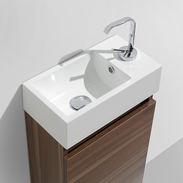 STANO - Meuble lave-main salle de bain design SIENA largeur 40 cm noyer - large