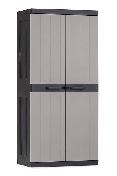TOOMAX - Armoire haute - Résine - Gris et noir - 89x54x190cm - large