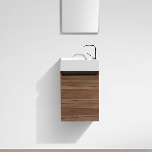 STANO - Meuble lave-main salle de bain design SIENA largeur 40 cm noyer - large