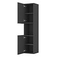 AICA SANITAIRE - AICA SANITAIRE Ensemble meuble double vasque L.120cm 4 tiroirs + lavabo + 2*LED miroirs rond 60cm + 2*colonne,anthracite B - vignette