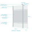 AURLANE - Paroi de Douche et Volet Pivotant 100+40x200 cm - Bandeau Miroir - Barre de Fixation Chrome - vignette