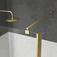 AURLANE - Paroi de Douche et Volet Pivotant 100+40x200 cm - Profilé + Barre de Fixation Or Doré Brossé - vignette