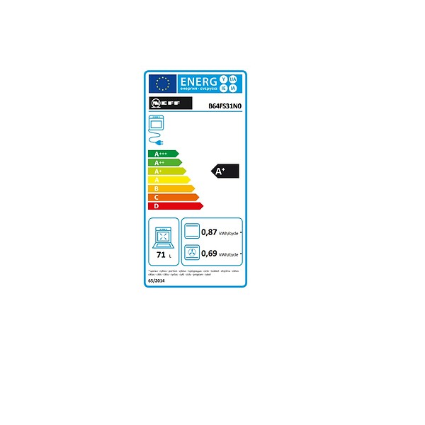 NEFF - four vapeur 71l 60cm noir - B64FS31N0 - large