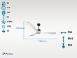 PURLINE - Ventilateur de plafond Réversible  Thermostat Dimmable Wifi Moteur à courant continu Toits en pente Télécommande Lumière à trois tons Hypersilence Mémoire - vignette