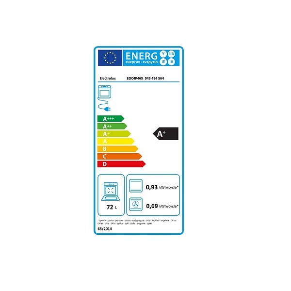 ELECTROLUX - four intégrable combi vapeur 72l 60cm pyrolyse inox - EOC4P46X - large