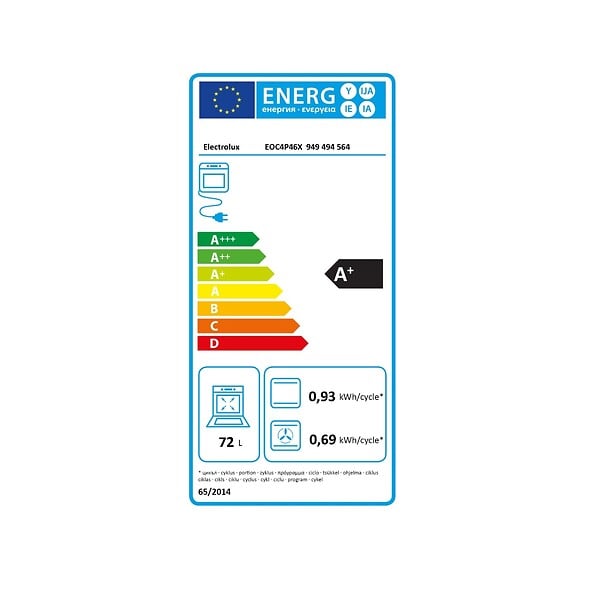 ELECTROLUX - four intégrable combi vapeur 72l 60cm pyrolyse inox - EOC4P46X - large
