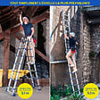 HOSTRÃ–M - Echelle télescopique articulée 4,4m STEMPAKT, escabeau 2x7 marches pliable professionnel multifonction, H max travail 5,3m, garantie 5 ans, Hoström - vignette