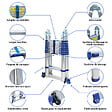 HOSTRÃ–M - Echelle télescopique articulée 5,6m STEMPAKT, escabeau 2x9 marches pliable professionnel multifonction, H max travail 6,5m, garantie 5 ans, Hoström - vignette