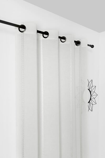 LINDER - Voilage oeillet canon de fusil CELESTINE BLANC 150x280cm - large