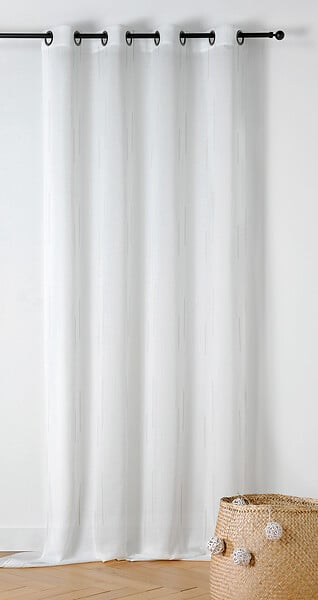 LINDER - Voilage oeillet canon de fusil DIANE DESSIN ECRU 140x260cm - large