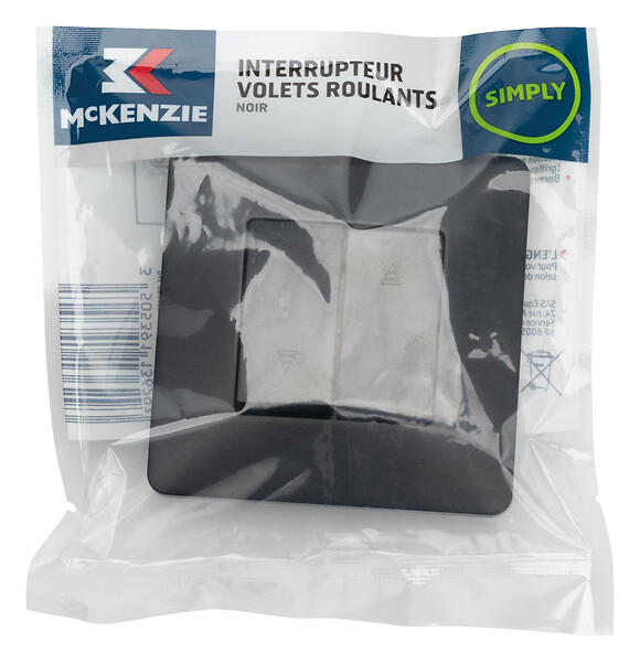 MC KENZIE - Interrupteur volets roulants Simply - Noir - large