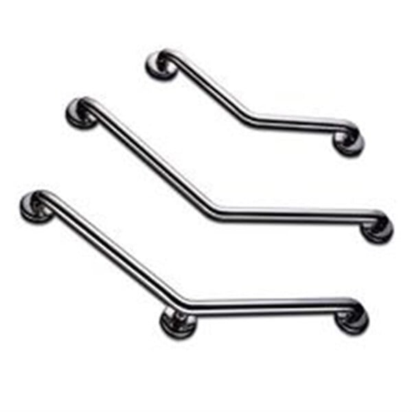 AKW - Barre d'appui coudée 135° verticale ou horizontale en inox poli - 3 points de fixation - 400x400 mm - large