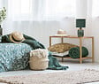COREP - Lampe verre et velours vert Corep LIVINE H28cm. - vignette