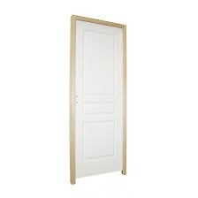 BALLAY - Bloc-porte alvéolaire postformé 3 panneaux Traverse droite-204x83cm poussant droite / Huisserie bois brut, section : 66x56 mm - large