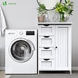 VOUNOT - Meuble de salle de bain rangement 4 tiroirs 1 porte 82x55x30cm blanc - vignette