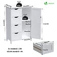 VOUNOT - Meuble de salle de bain rangement 4 tiroirs 1 porte 82x55x30cm blanc - vignette