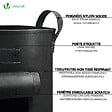 VOUNOT - Lot de 3 sacs de plantation non tisse avec fenetre velcro et poignee 43L Noir - vignette