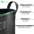 VOUNOT - Lot de 5 sacs de plantation non tisse 65L avec poignee Noir - vignette