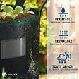 VOUNOT - Lot de 5 sacs de plantation non tisse 65L avec poignee Noir - vignette