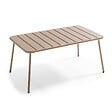 OVIALA - Table basse de jardin acier taupe 90 x 50 cm - Palavas - vignette