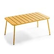 OVIALA - Table basse de jardin acier jaune 90 x 50 cm - Palavas - vignette