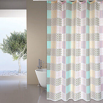 MSV - MSV Rideau de douche Polyester Céramique rose 180x200cm - large