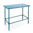OVIALA - Table haute de jardin en métal bleu pacific 120 cm - Palavas - vignette
